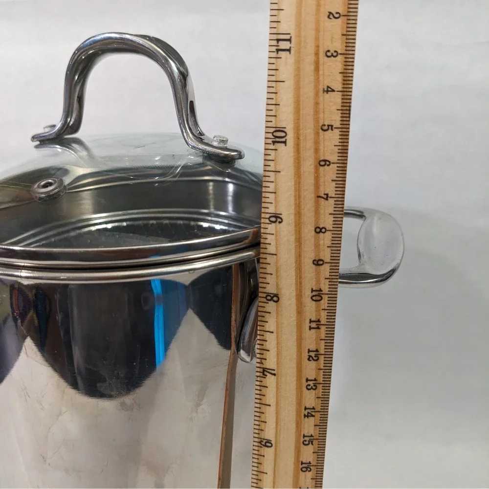 Crate & Barrel Stainless Steel Asparagus Steamer Pot with Basket and‎ Glass Lid